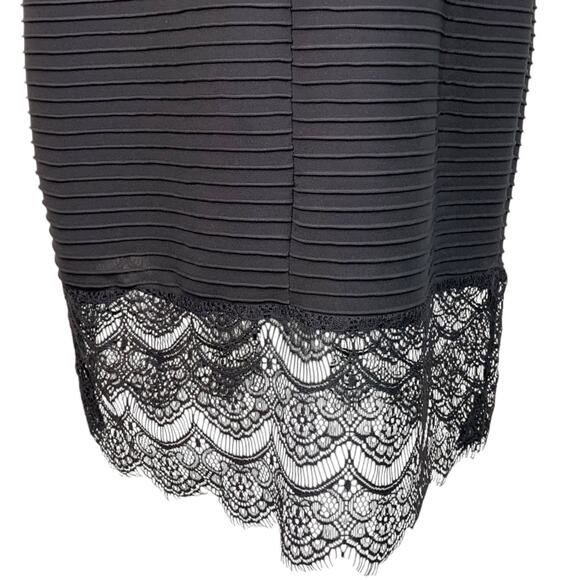 Sangria Women's 14 Black Lace Pink Lined Midi Bodycon Sheath Dress NWT - Picture 10 of 16